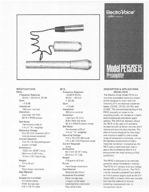 Electro-Voice PE15 Manual pdf manual